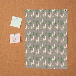 Постер Три забавных ламы среди кактусов - фото 2