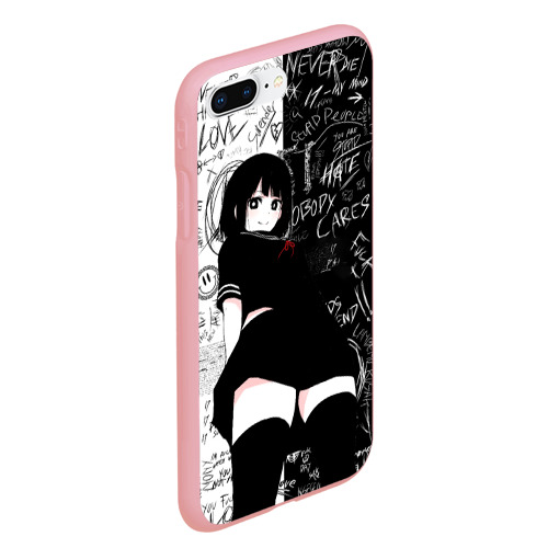 Чехол для iPhone 7Plus/8 Plus матовый Девочка аниме - dead inside, цвет баблгам - фото 3