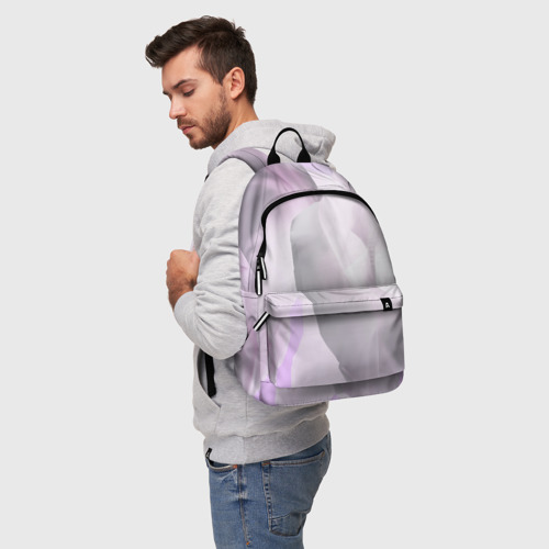 Рюкзак 3D с принтом Розовый абстрактный бархат, фото на моделе #1