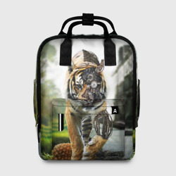 Женский рюкзак 3D Кибернетический тигр