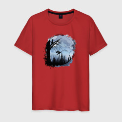Лисичка на качелях – Мужская футболка хлопок с принтом купить со скидкой в -20%