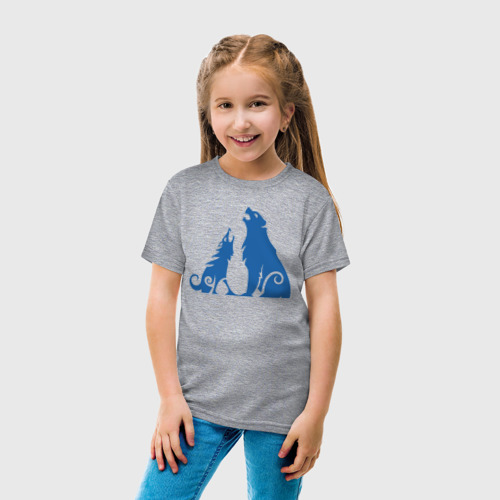 Детская футболка хлопок с принтом Атрей волк и Кратос медведь GoW Ragnarok, вид сбоку #3