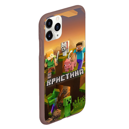 Чехол для iPhone 11 Pro матовый Кристина Minecraft, цвет коричневый - фото 3