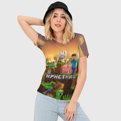 Женская футболка 3D Slim Кристина Minecraft - фото 2