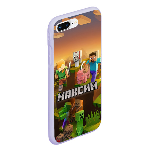 Чехол для iPhone 7Plus/8 Plus матовый Максим Minecraft, цвет светло-сиреневый - фото 3