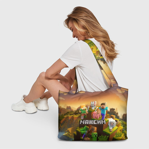 Пляжная сумка 3D Максим Minecraft - фото 6