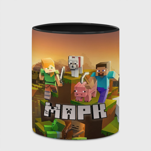 Кружка с полной запечаткой Марк Minecraft, цвет белый + черный - фото 4