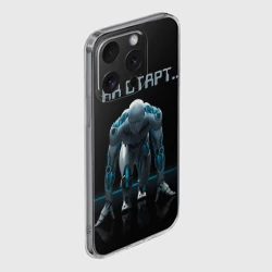 Чехол для iPhone 15 Pro Max силиконовый с защитой камеры Робот - легкоатлет - фото 2