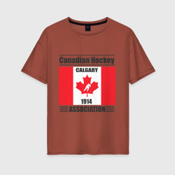 Женская футболка хлопок Oversize Федерация хоккея Канады