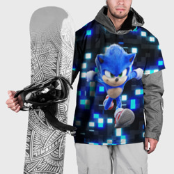 Накидка на куртку 3D Sonic neon squares