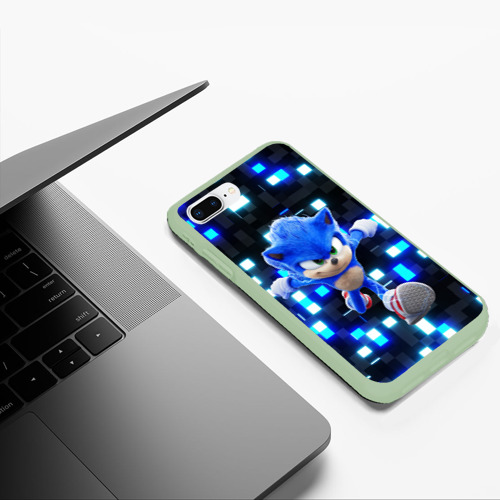Чехол для iPhone 7Plus/8 Plus матовый с принтом Sonic neon squares, фото #5