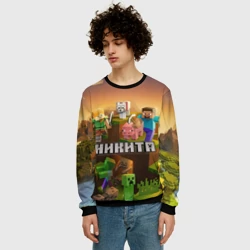 Мужской свитшот 3D Никита Minecraft - фото 2