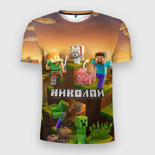 Мужская футболка 3D Slim Николай Minecraft, цвет 3D печать