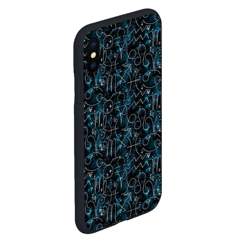 Чехол для iPhone XS Max матовый Знаки зодиака и звезды на сине - черном фоне - фото 3