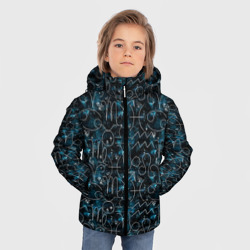 Зимняя куртка для мальчиков 3D Знаки зодиака и звезды на сине - черном фоне - фото 2