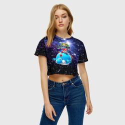 Женская футболка Crop-top 3D Super Mario galaxy - nintendo - фото 2