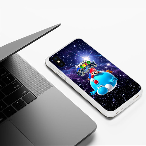 Чехол для iPhone XS Max матовый Super Mario galaxy - nintendo, цвет белый - фото 5