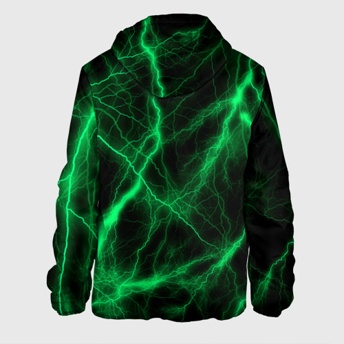 Мужская куртка 3D Шкода зеленые молнии, цвет 3D печать - фото 2
