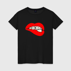 Женская футболка хлопок Папин Олимпос губы