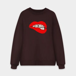 Мужской свитшот oversize без начеса хлопок Папин Олимпос губы