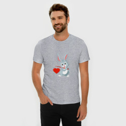 Мужская футболка хлопок Slim Влюблённый кролик - фото 2