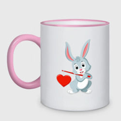 Кружка двухцветная Влюблённый кролик