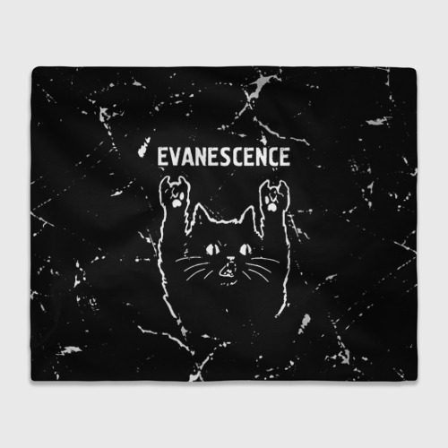 Плед 3D с принтом Группа Evanescence и рок кот, вид спереди #2