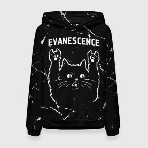 Женская толстовка 3D Группа Evanescence и рок кот
