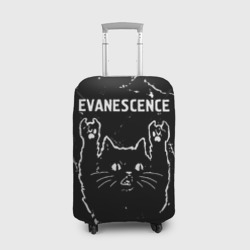 Чехол для чемодана 3D Группа Evanescence и рок кот