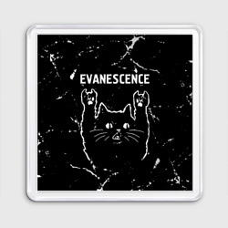 Магнит 55*55 Группа Evanescence и рок кот