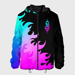 Мужская куртка 3D Slipknot неоновый огонь