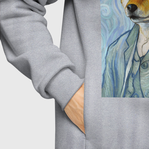 Мужское худи Oversize хлопок Corgi - Van Gogh, цвет меланж - фото 8