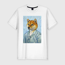 Мужская футболка хлопок Slim Corgi - Van Gogh