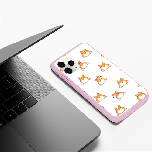 Чехол для iPhone 11 Pro Max матовый Corgis ass, цвет розовый - фото 5