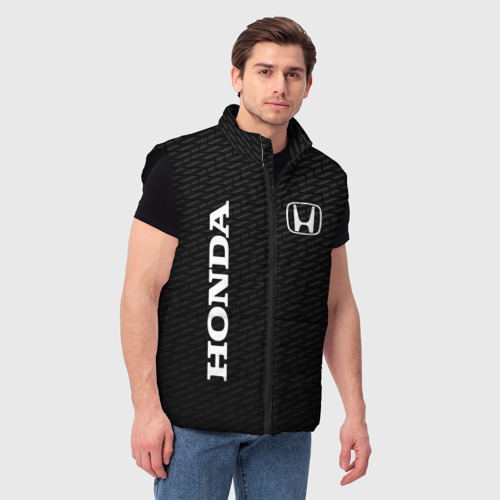 Мужской жилет утепленный 3D Honda карбон, цвет черный - фото 3