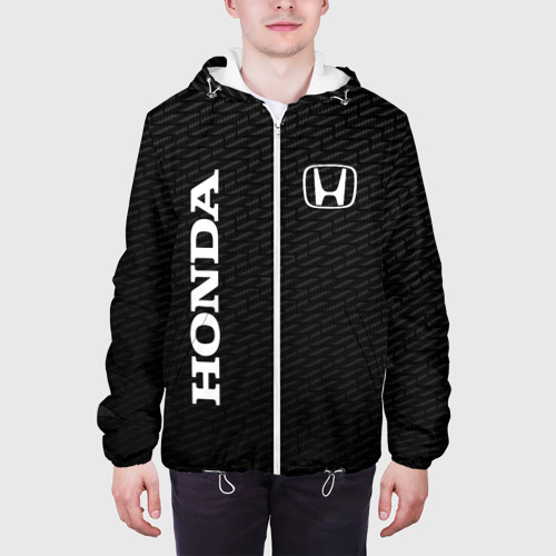 Мужская куртка 3D Honda карбон, цвет 3D печать - фото 4