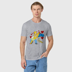 Мужская футболка хлопок Гомер и Мардж Симпсон - фото 2