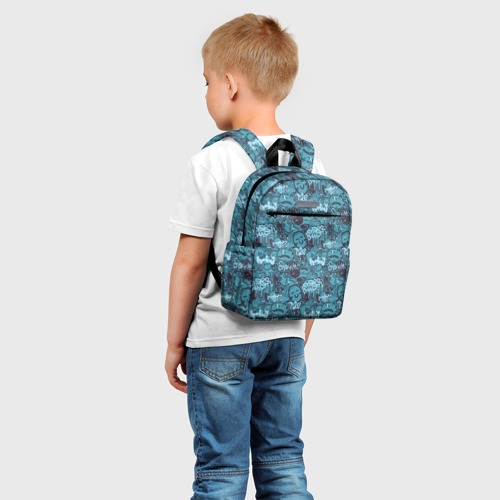 Детский рюкзак 3D с принтом Рожицы и надпись граффити, фото на моделе #1