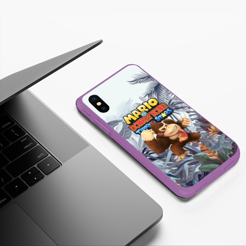 Чехол для iPhone XS Max матовый Mario Donkey Kong - Nintendo - Gorilla, цвет фиолетовый - фото 5