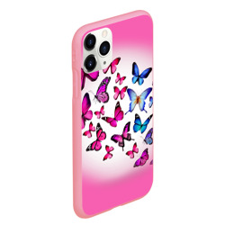 Чехол для iPhone 11 Pro Max матовый Бабочки на розовом фоне - фото 2