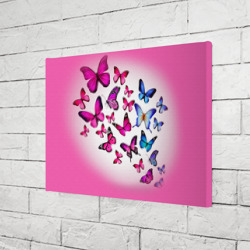 Холст прямоугольный Бабочки на розовом фоне - фото 2