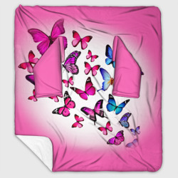 Плед с рукавами Бабочки на розовом фоне