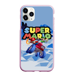 Чехол для iPhone 11 Pro Max матовый Марио и Луиджи гонщики - super Mario