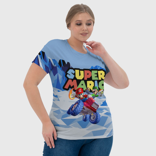 Женская футболка 3D Марио и Луиджи гонщики - super Mario, цвет 3D печать - фото 6