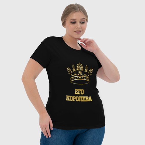Женская футболка 3D с принтом Его королева, ее корона, фото #4