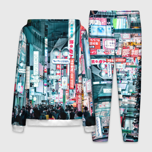 Мужской 3D костюм с принтом Улица Токио, Япония, вид сзади #1