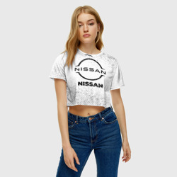 Женская футболка Crop-top 3D Nissan с потертостями на светлом фоне - фото 2