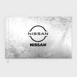 Флаг 3D Nissan с потертостями на светлом фоне