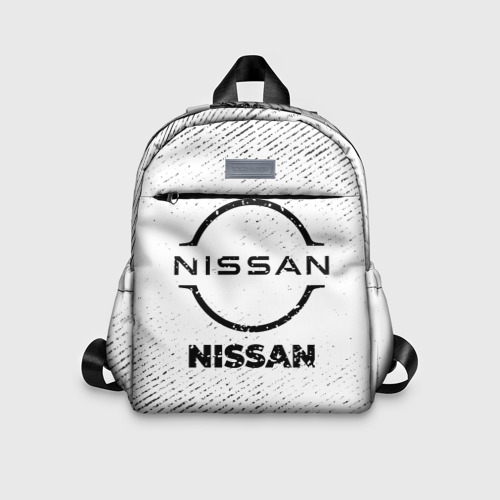 Детский рюкзак 3D Nissan с потертостями на светлом фоне