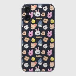 Чехол для iPhone 16 силиконовый с защитой камеры Skzoo pattern